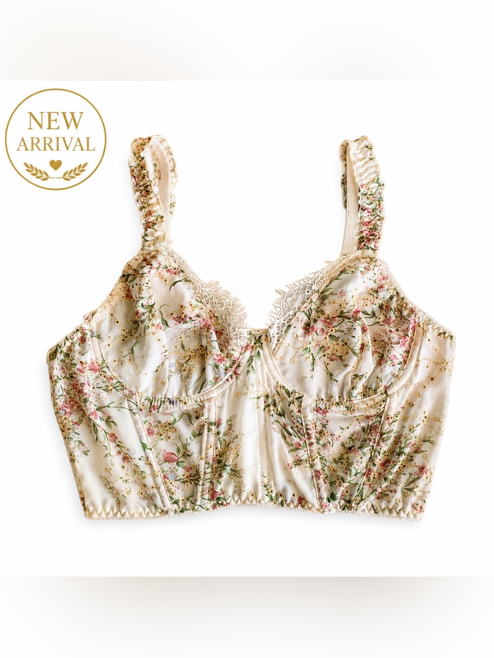 🌸 Floral Embroidered Corset Bustier Top 🌸